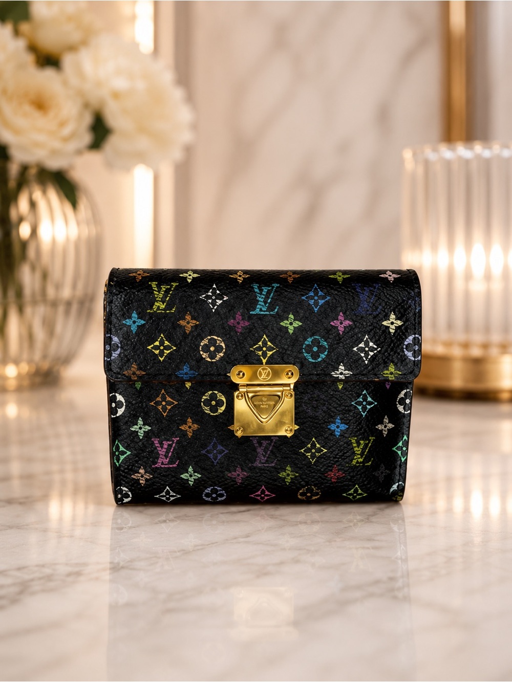 Louis Vuitton x Murakami Multicolor Koala Trifold Wallet | Full Set | Vintage